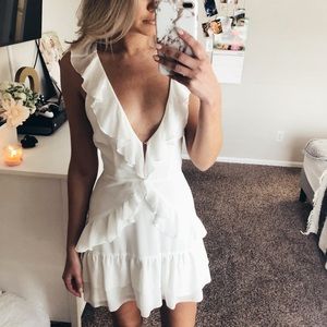 Tobi white dress, low cut